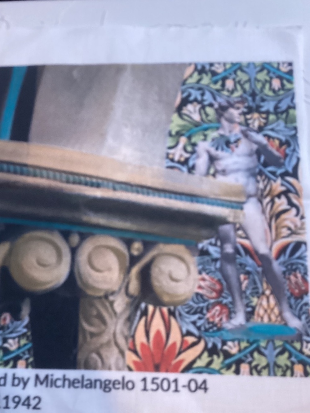 David by Michelangelo - Cotton Fabric Swatch